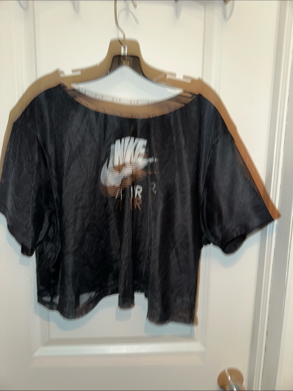 Nike Black Cropped Logo Tee with White Swoosh